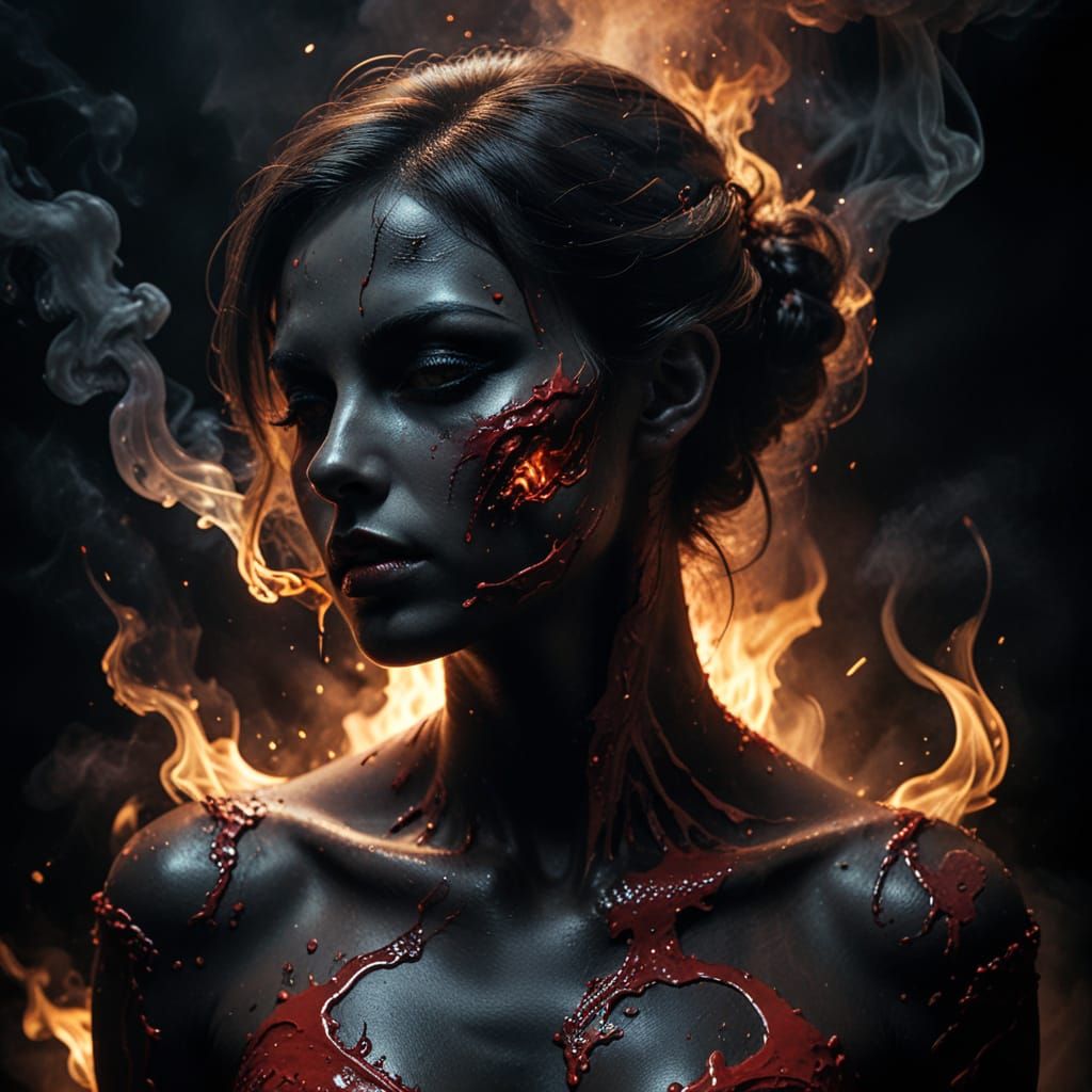 Ethereal Liminal Realm with Shadowy Smokes