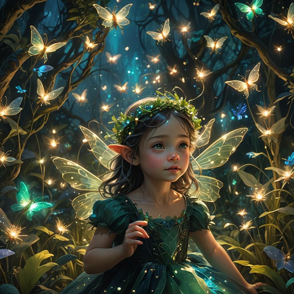 Fairies Guard a Toddler Princess: Fantasy Art