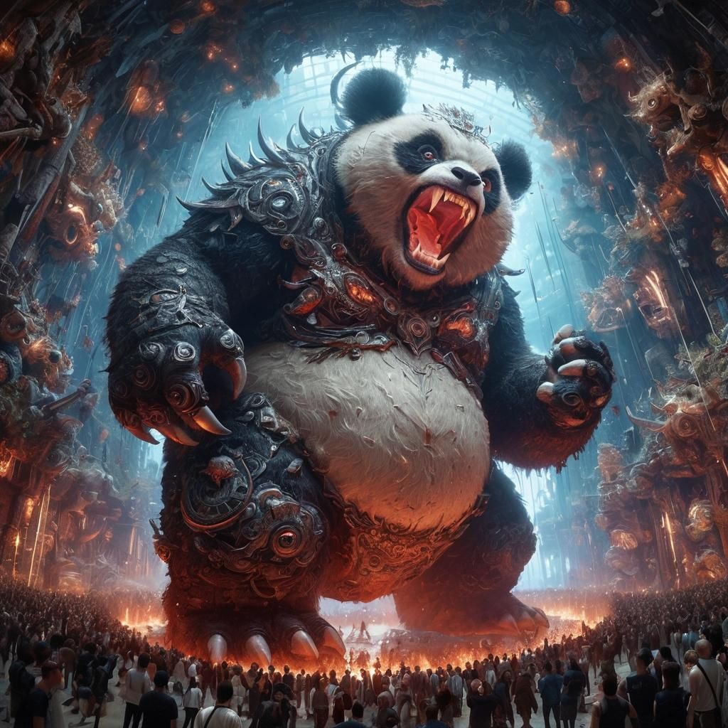Giant Panda Titan in Elemental Darkness