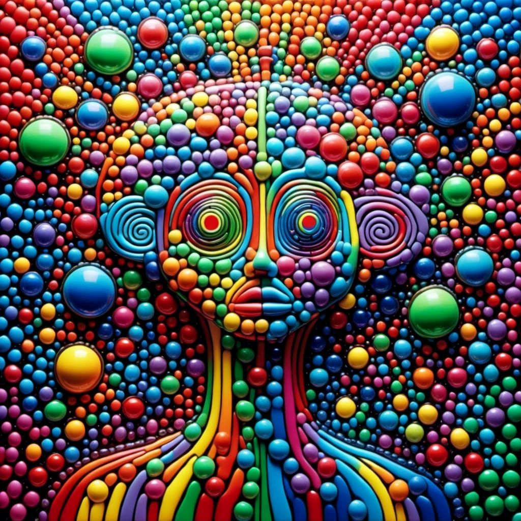 Abstract Dystopian Utopia in Picasso Burton Style