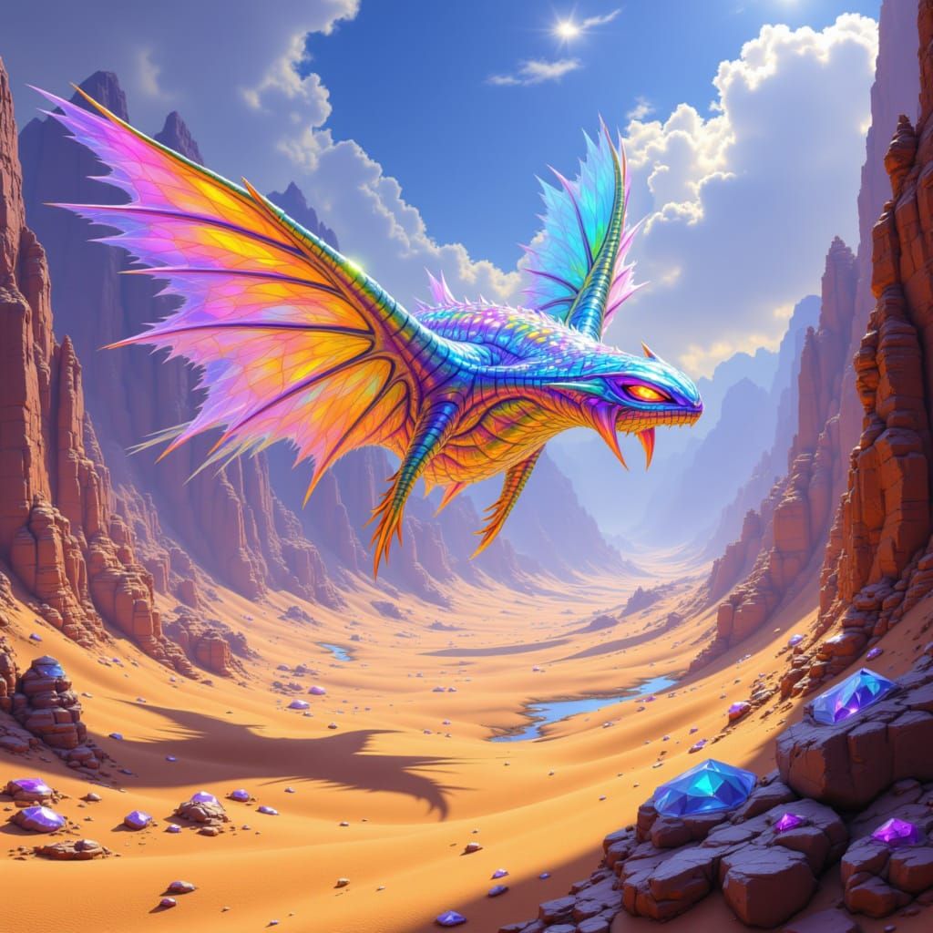 Crystal Skimmers Transport Gelfling Over Crystalline Desert