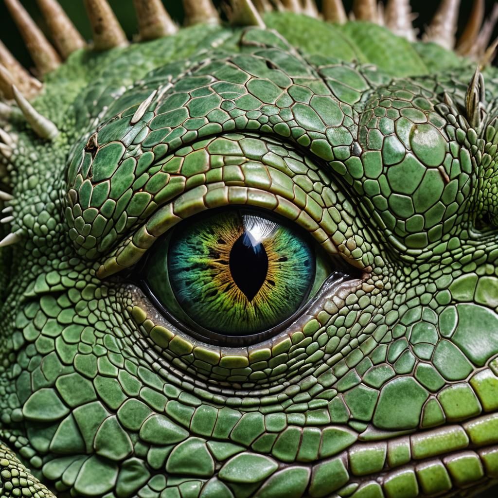 Iguana Eye with Sunglasses: Extreme Macro Photo