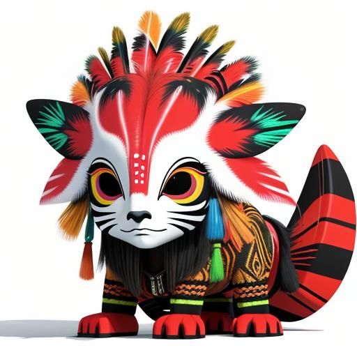 Yanomami Warrior in Alien Forest with Luminescent War Paint