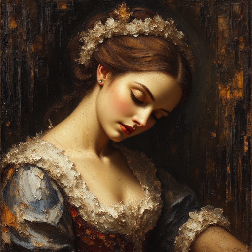 Baroque Lady Portrait in Caravaggio Style