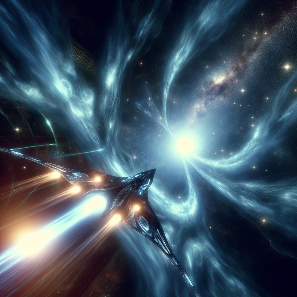 Mythical Spaceship Soaring Towards a Black Hole