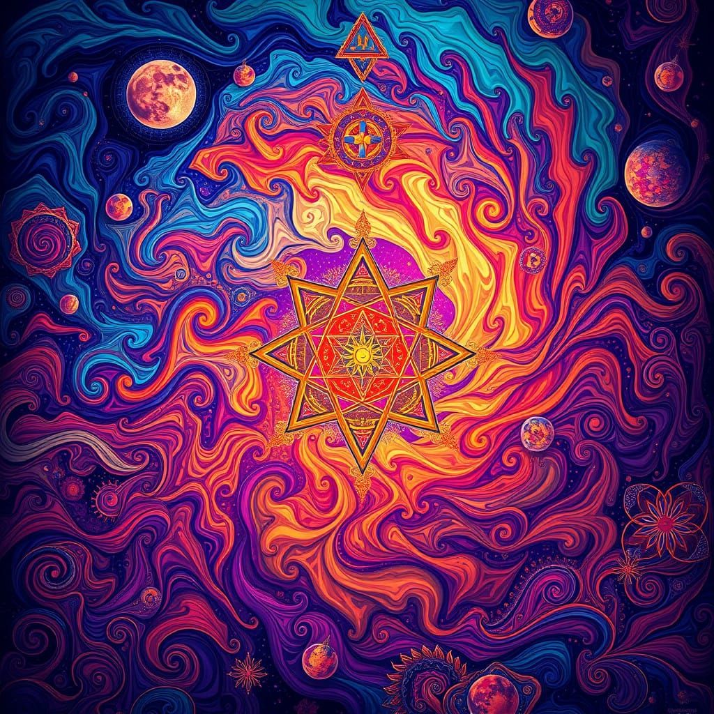 Psy Trance EP Cover in Dreamlike Alchemical Fantasy