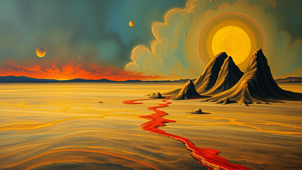 Surreal Dreamscape in Empty Space: A Surrealist Vision