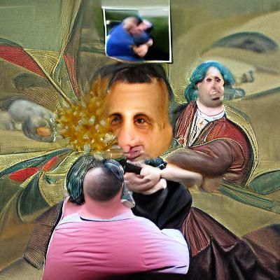 Renaissance Man Portrait with Playful Expression