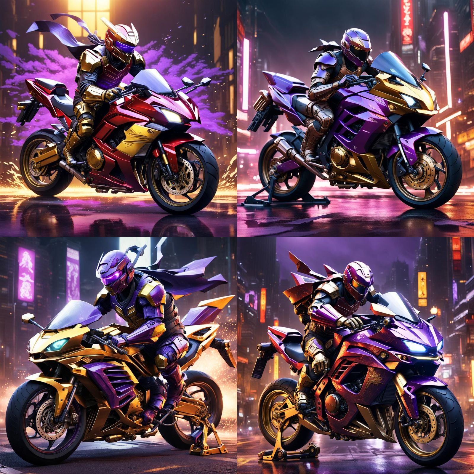 Red Bronzed Ninja Transformer in Dark Fantasy Style