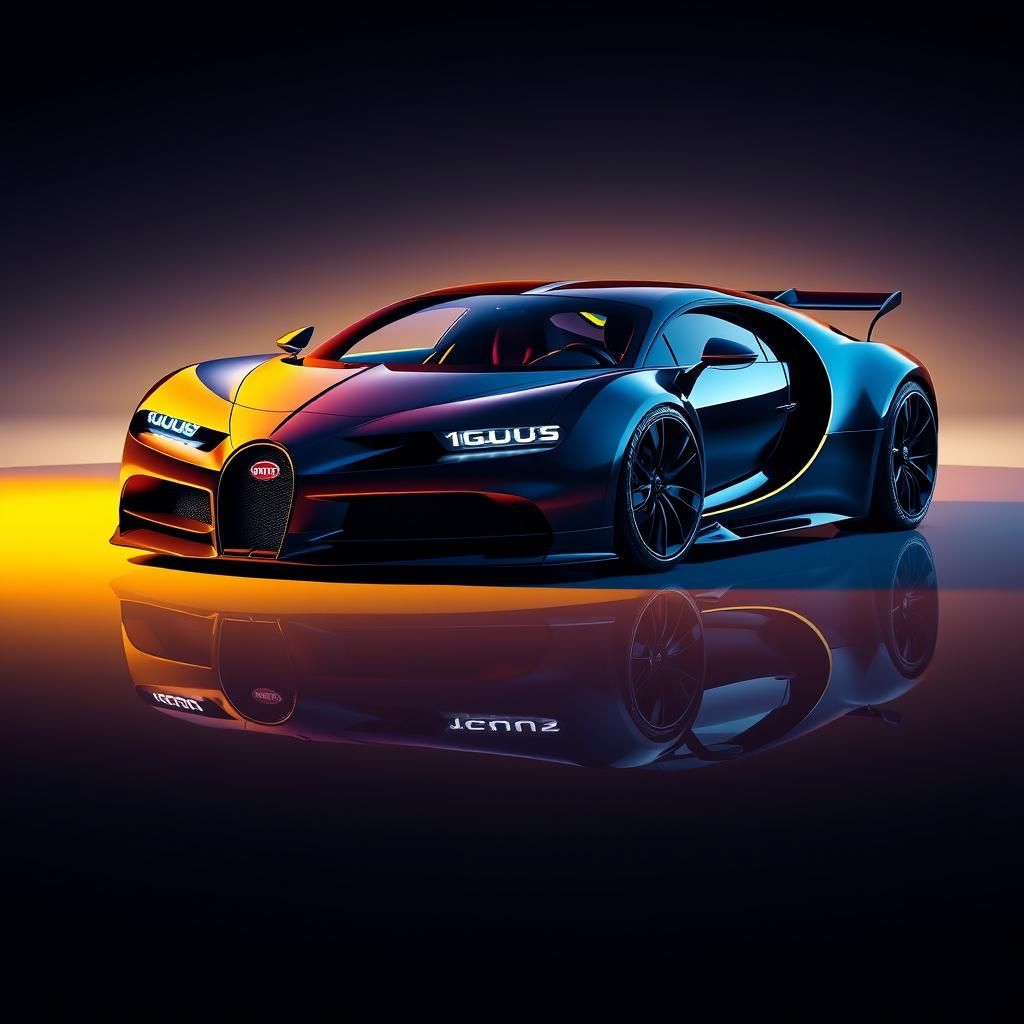 Bugatti Tourbillon Coupe Concept Art in Acrylic Style