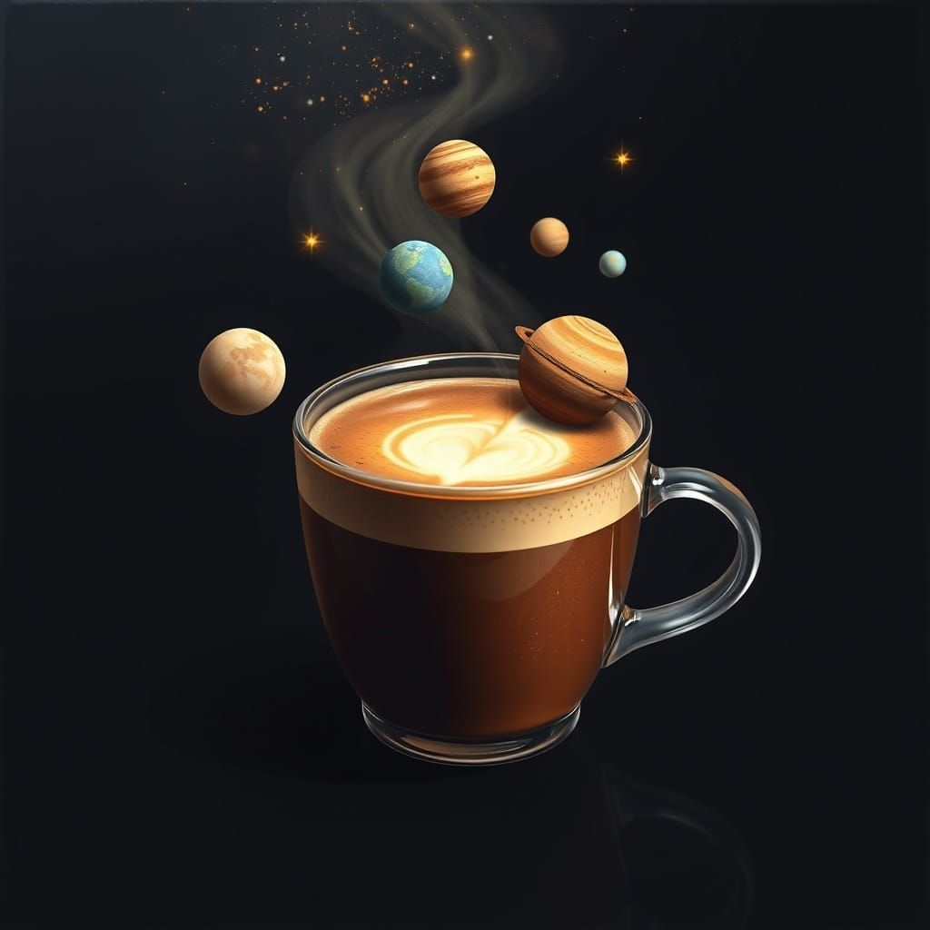 Cosmic Coffee Cup: Universe in Ultra-Detailed 3D Oil Paintin...