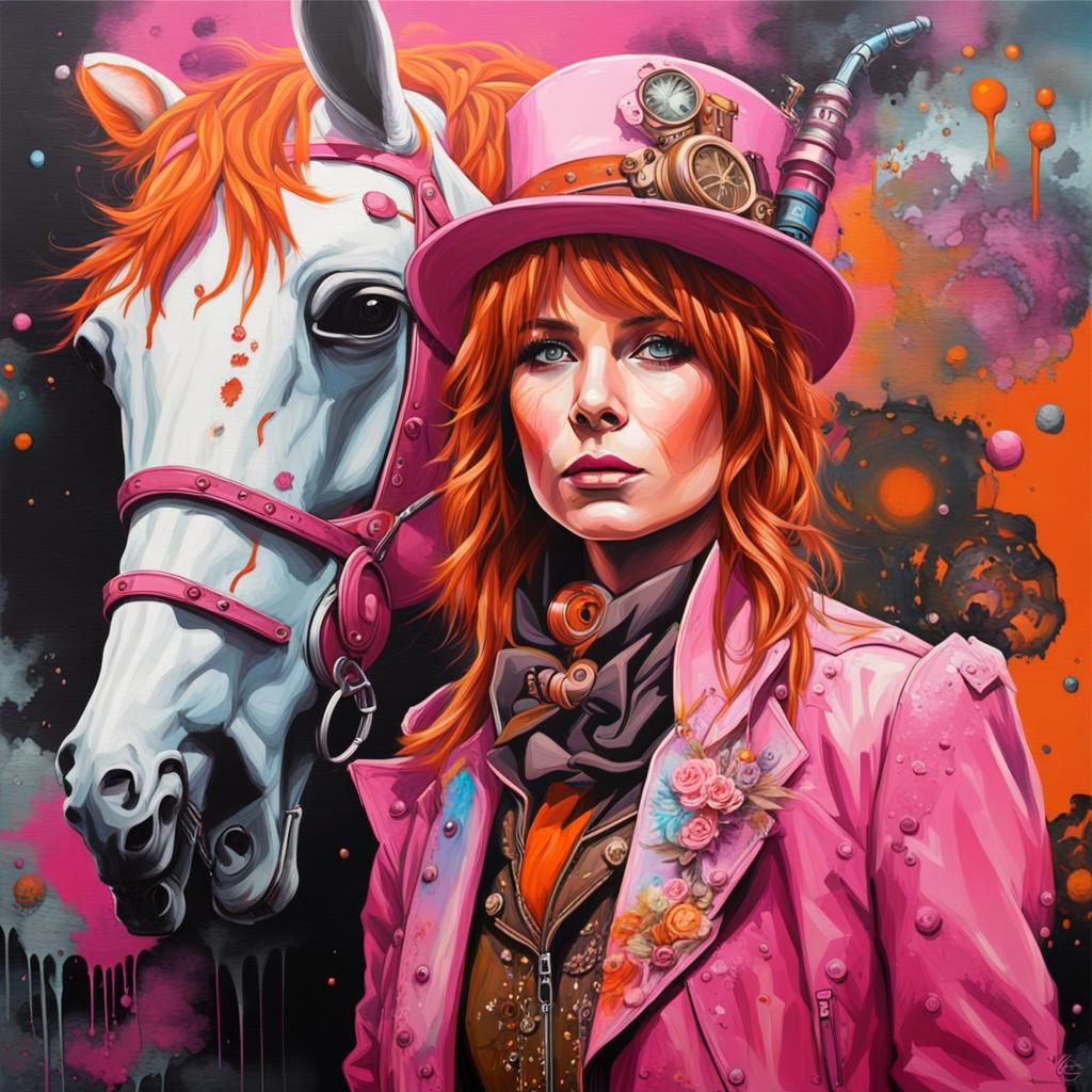 Steampunk Fairy on California Beach in Splash Art Style