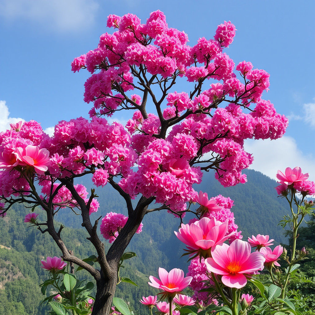 Rainy Forest Scene: Digital Art