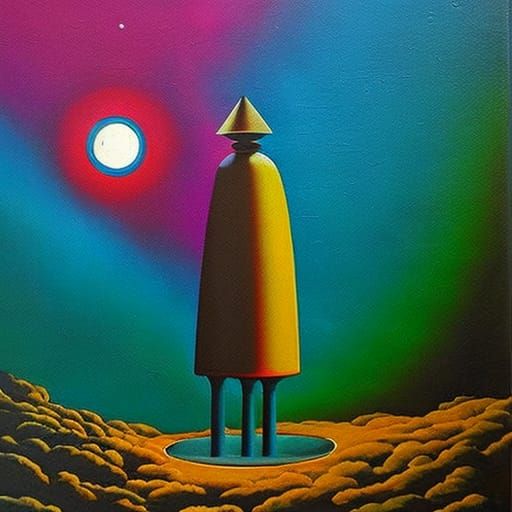 Cosmic Wonder: A Surreal Precisionist Chiaroscuro Painting
