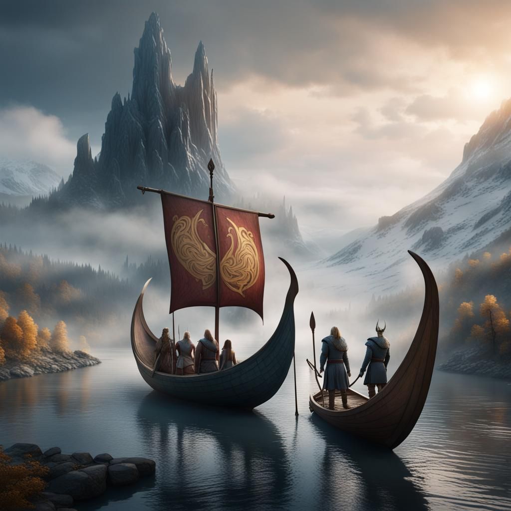 Mountain Kingdom: Prince, Princess, and Viking Boat