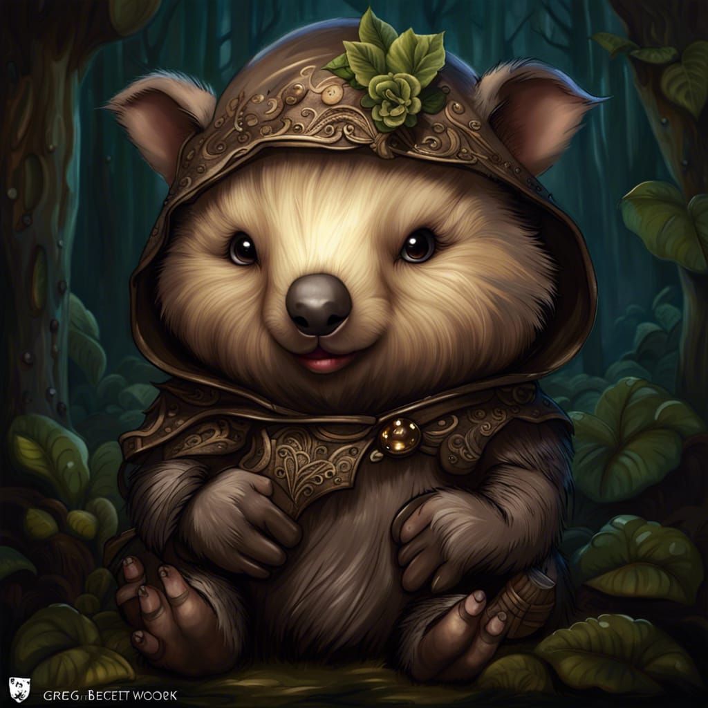 Adorable Wombat: Dark Fantasy Concept Art