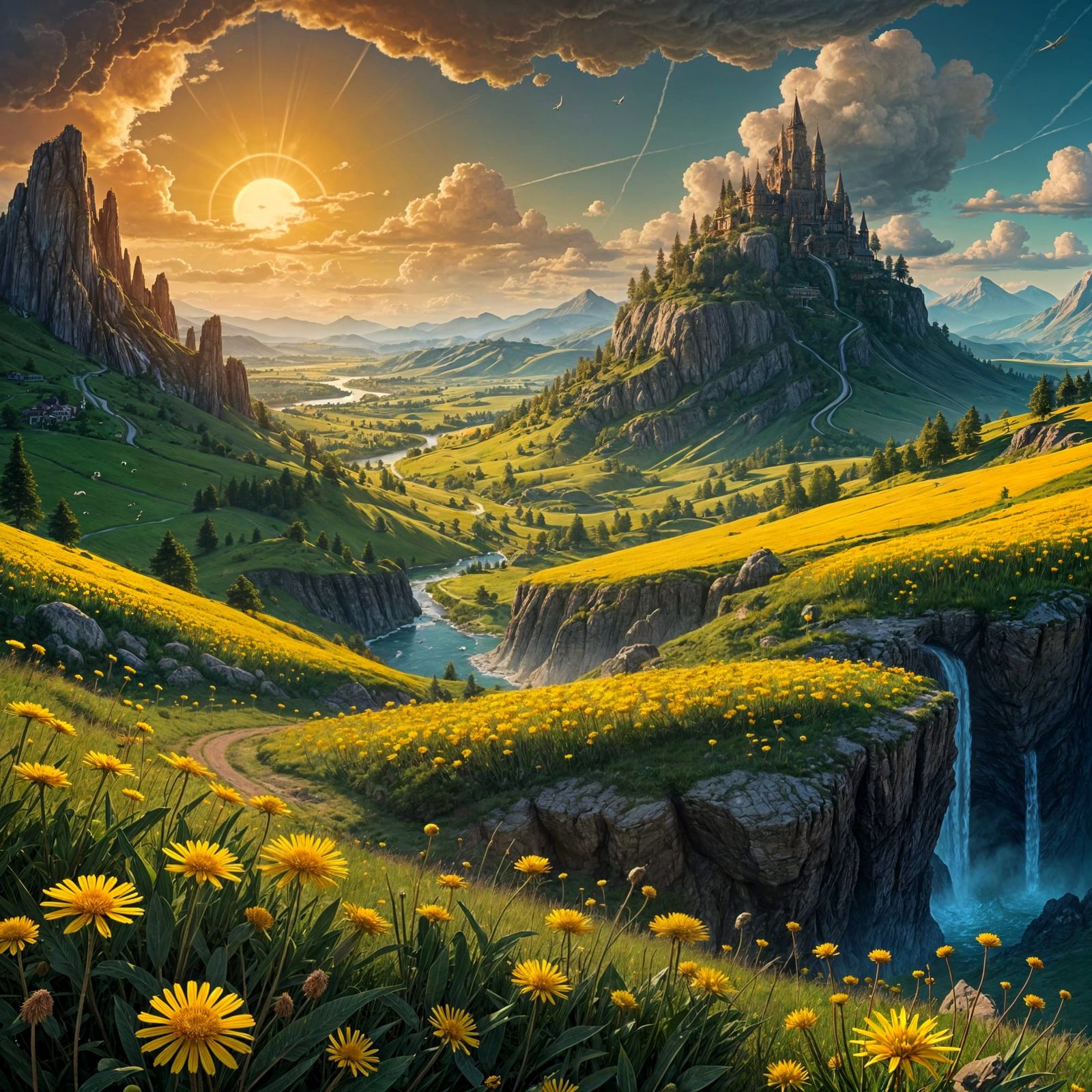 Fantastical Dandelion Kingdom Landscape