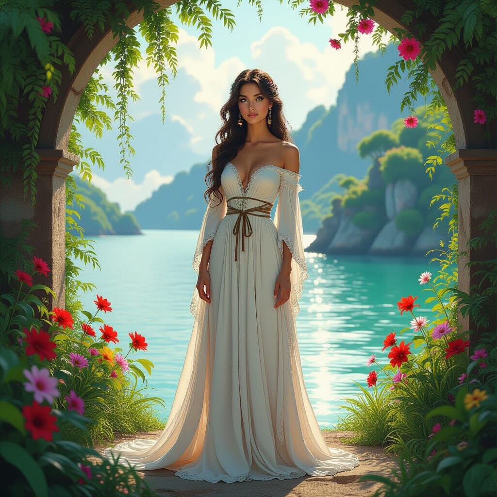 Miranda on Mystical Island in Fantasy Concept Art