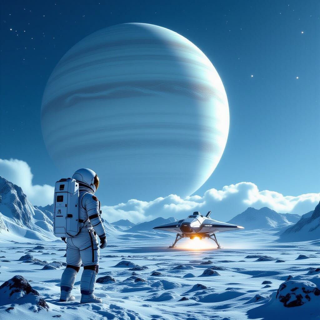 Astronaut Lands Near Giant Gas Planet