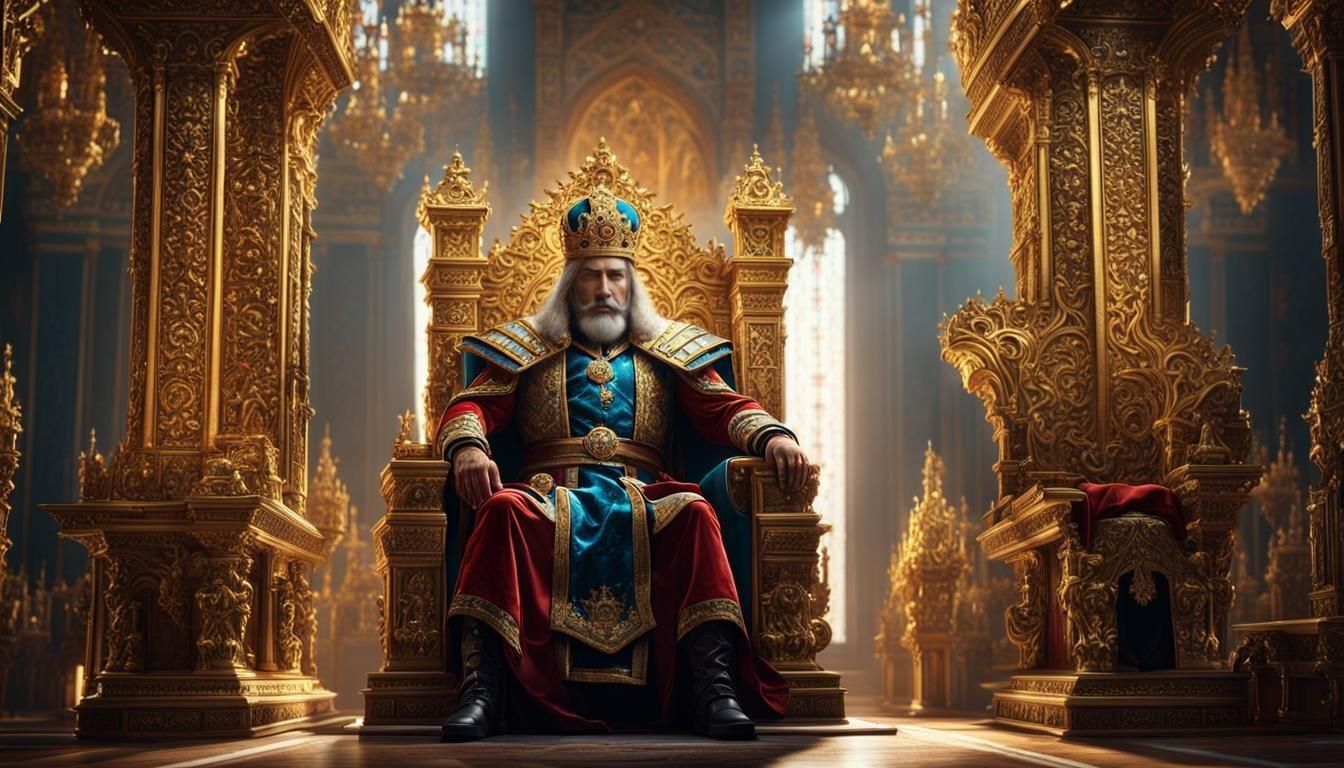 King Solomon on Throne: Photorealistic Octane Render