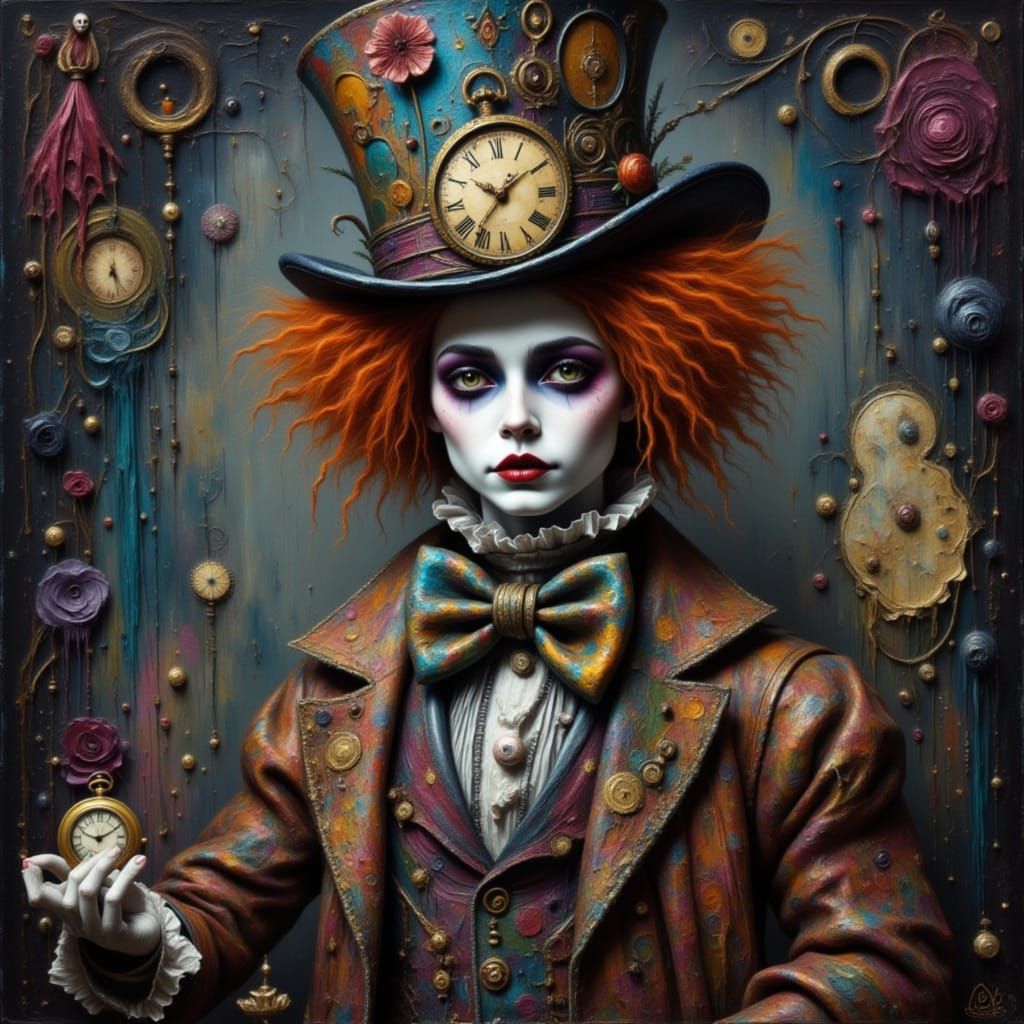 Mad Hatter Portrait in Eccentric Steampunk Style