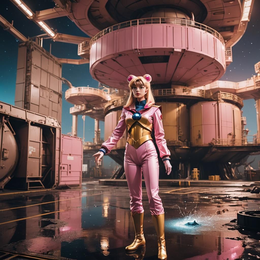 Sailor Moon in Surreal Sci-Fi Setting