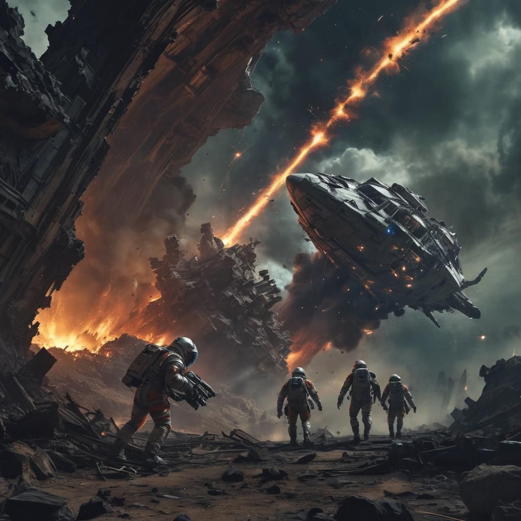 Astronauts Fight on Desolate Planet in Eerie Dystopian Style