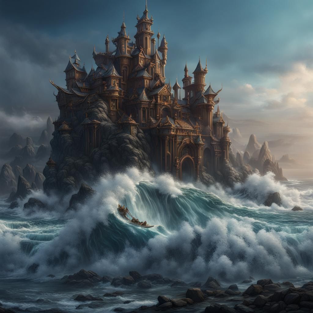 Fantastical Baby of the Waves: Detailed Matte Painting