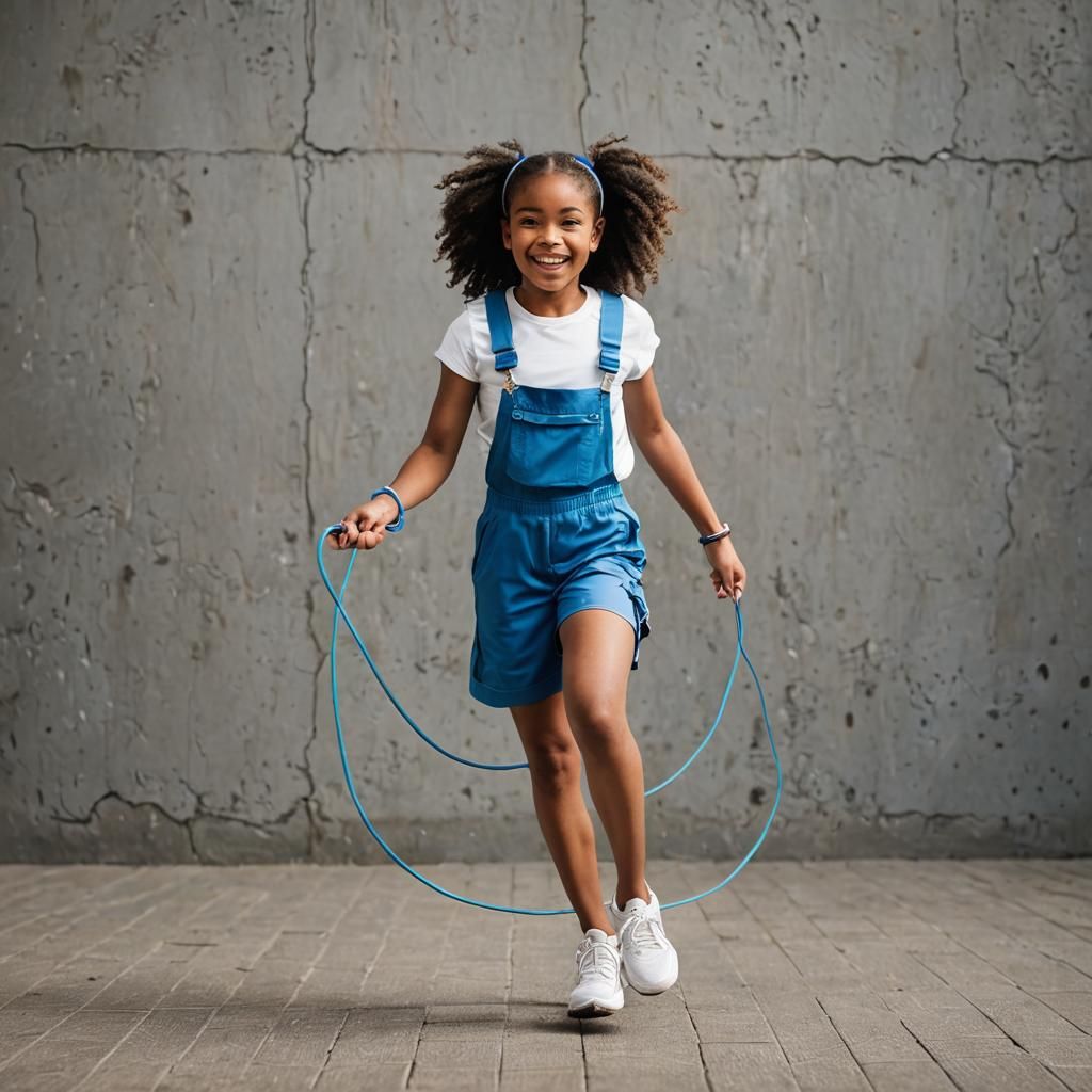 Girl Playing Jump Rope Portrait