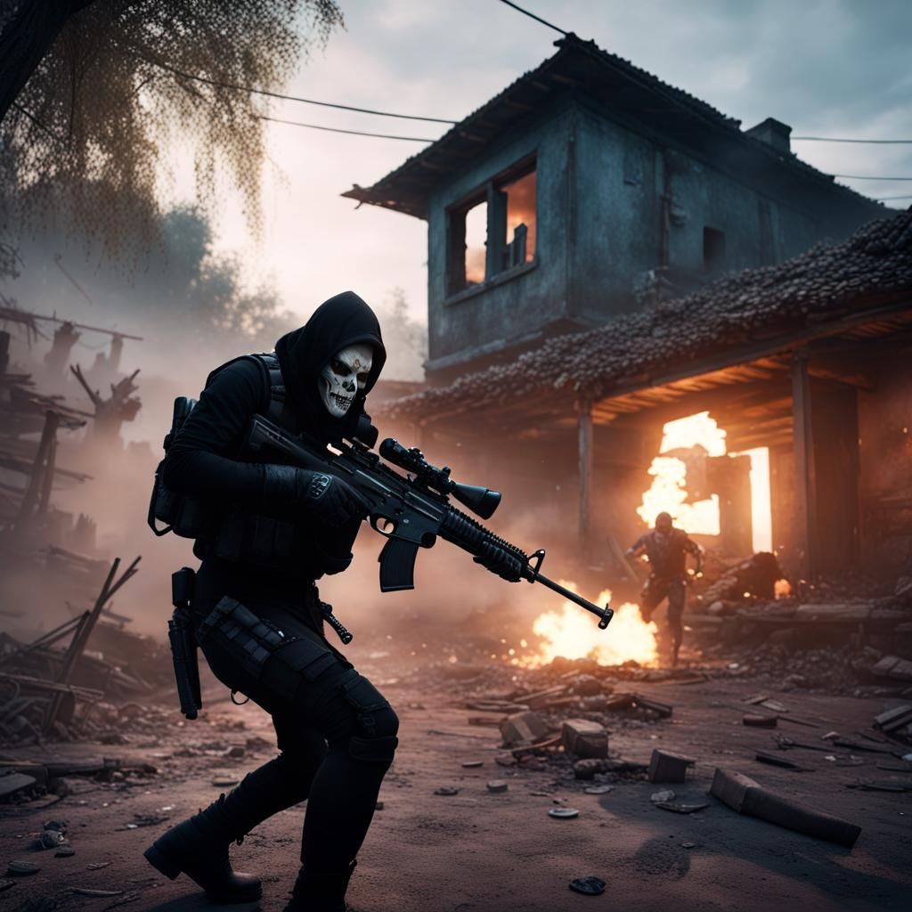 Battlefield Style Warrior in India, Digital Art