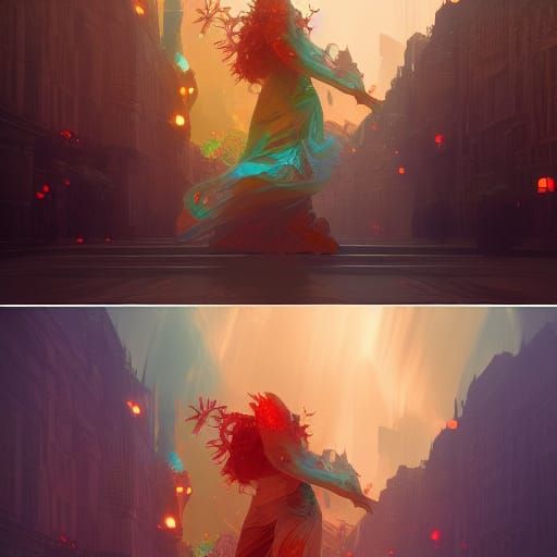 Hyperdetailed Jelly Splash Art in Triadic Colors