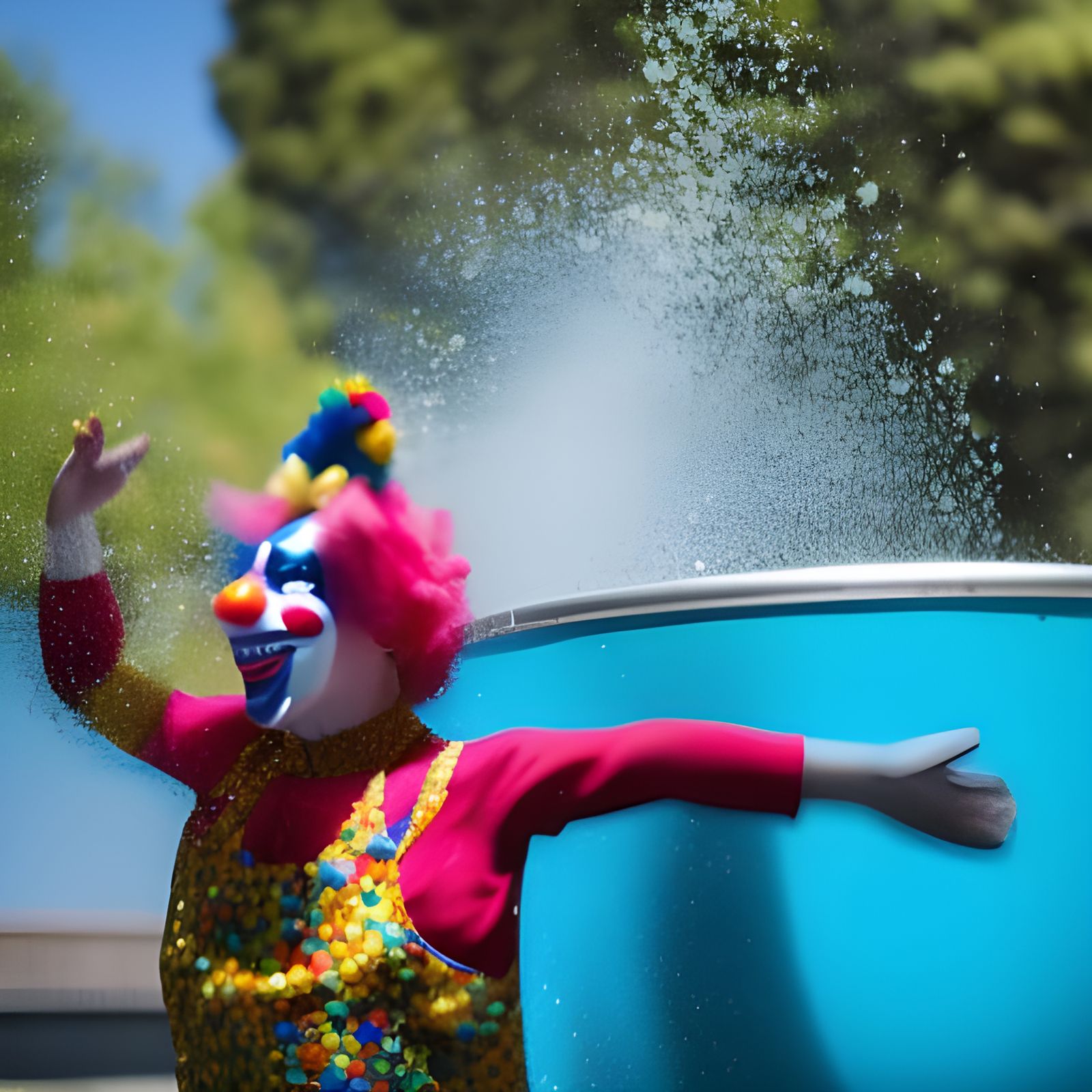 Clowns and Sharks in Dunk Tank: Split-Shot