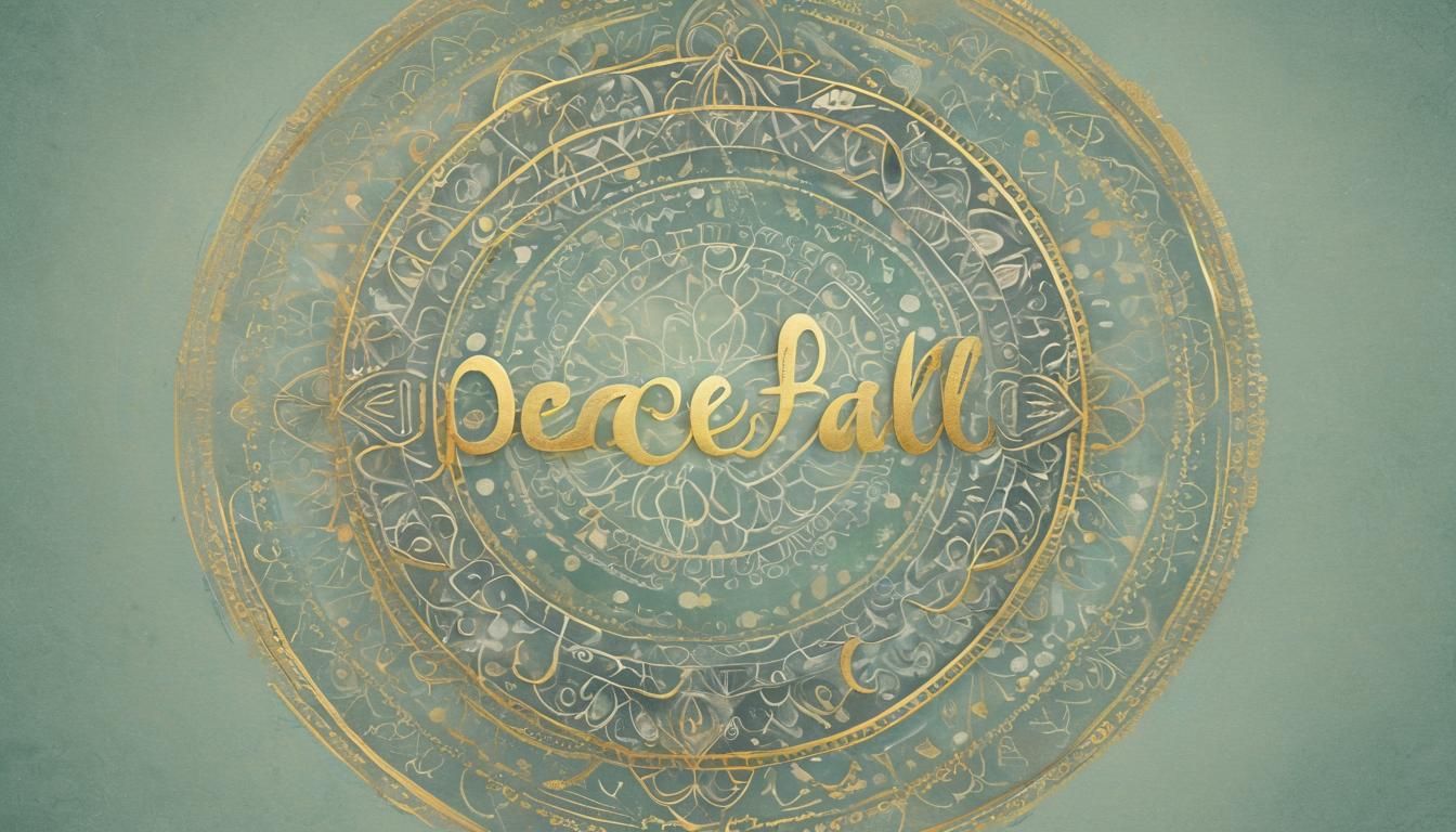Ethereal Mandala with "Peace for All" Text