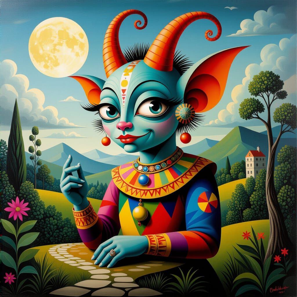 Surreal Bad Art Painting of Abstract Figures