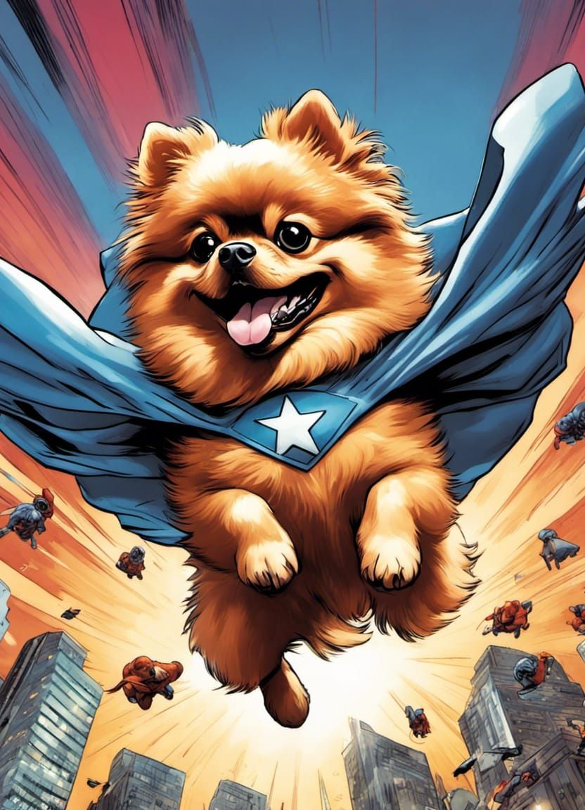 pomeranian super hero