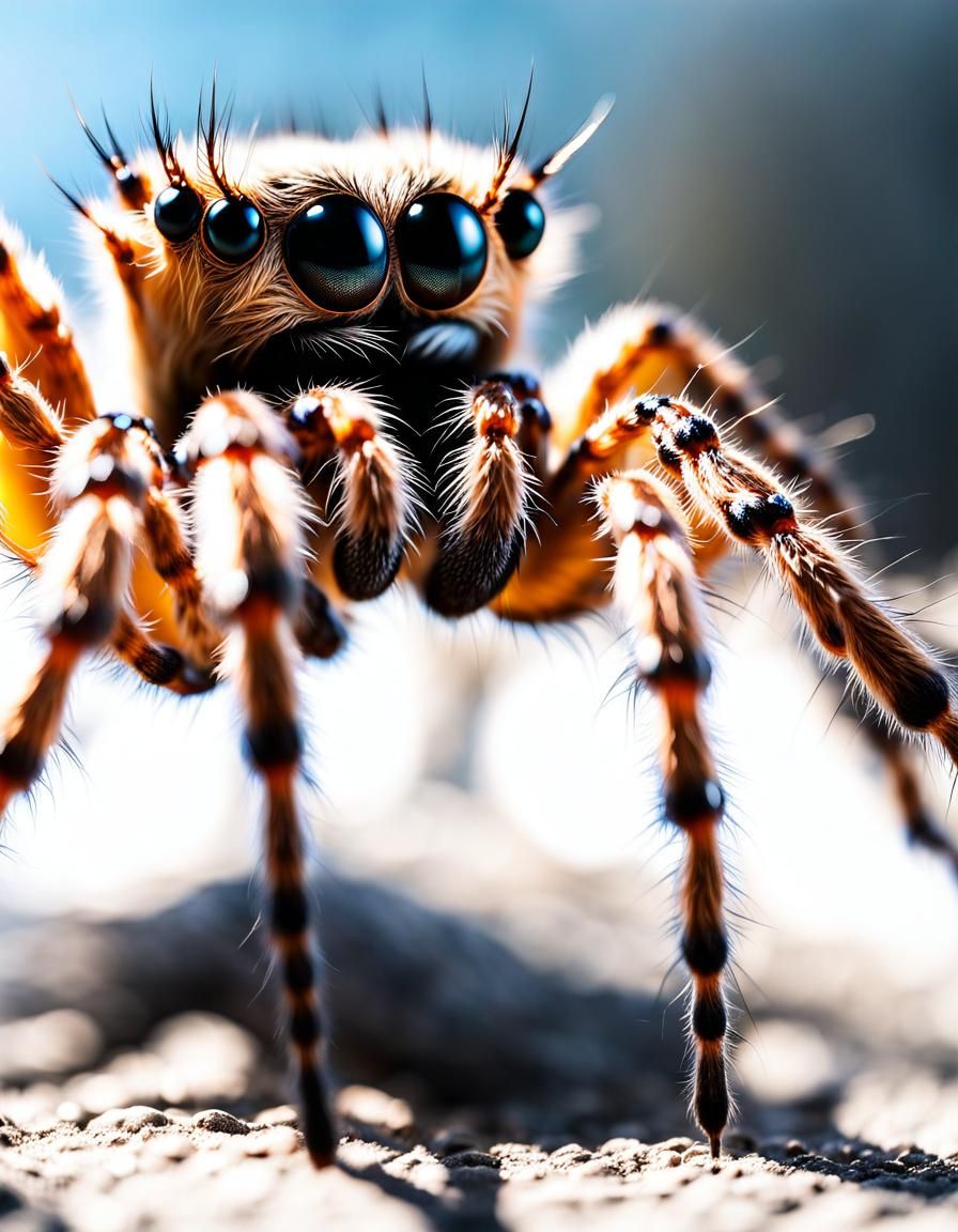 Detailed Spider Close-Up in Magical Realism Style