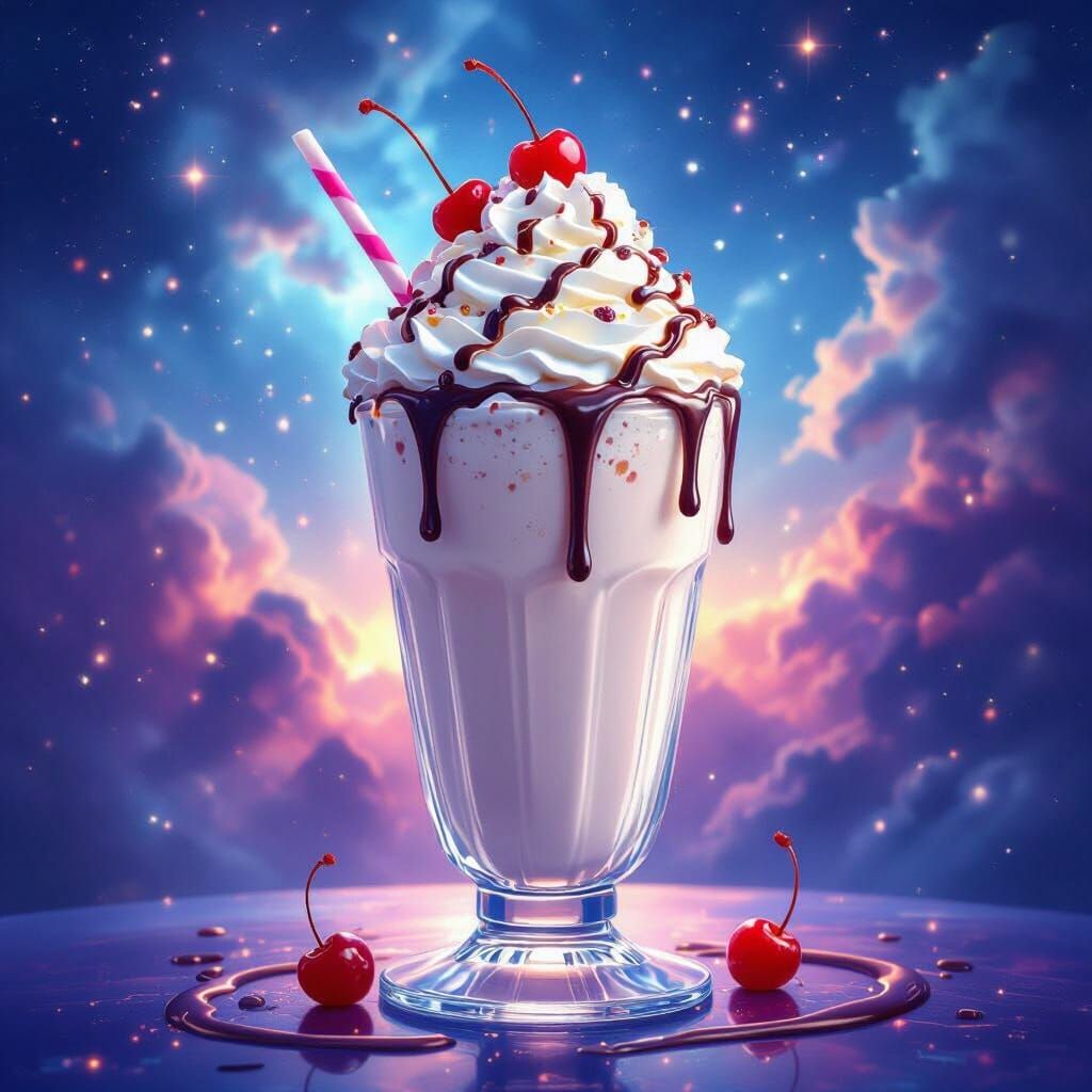 Cosmic Milkshake: A Divine Creation in Vibrant Nebula