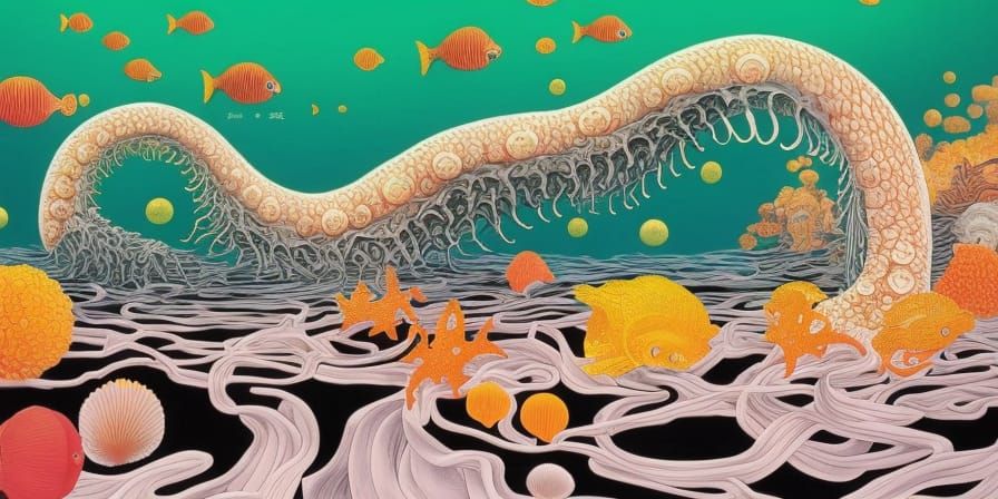Surreal Sea Creature Anatomy in Manga Style