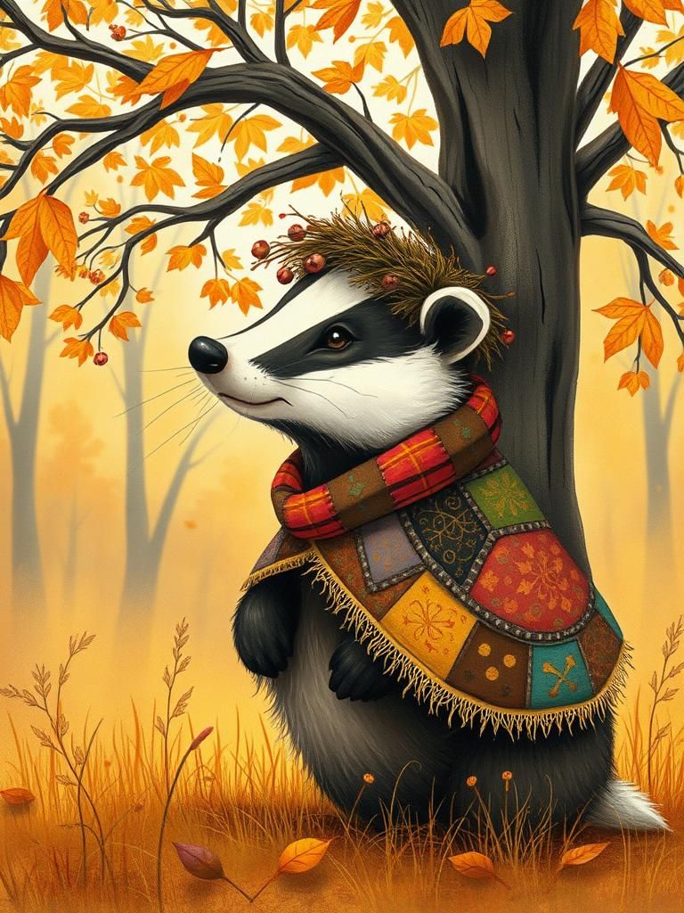 Molly Badger on a stroll in the woods