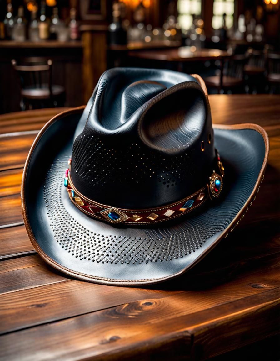 Detailed Cowboy Hat Portrait in Pop Art Style