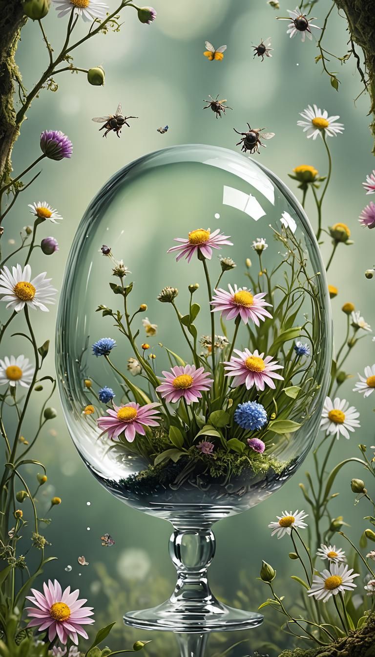 Enchanted Elves in Mossy Glass Ball