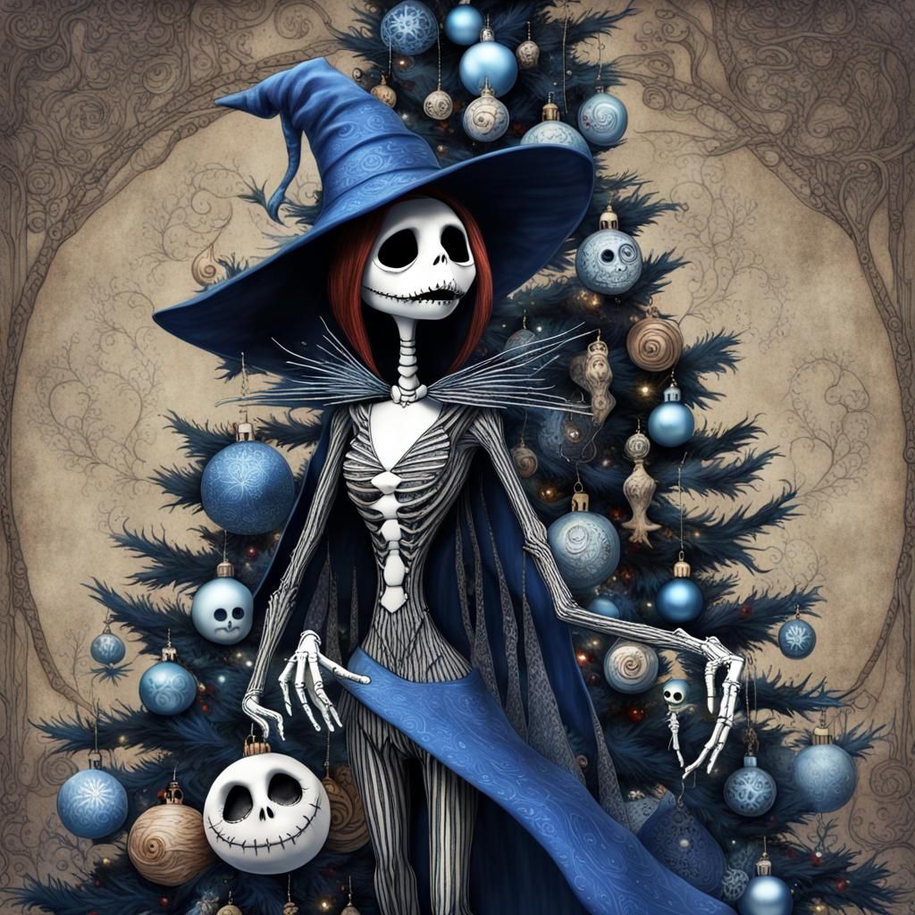Jack Skellington and beautiful blue witch lady Sally make a ...