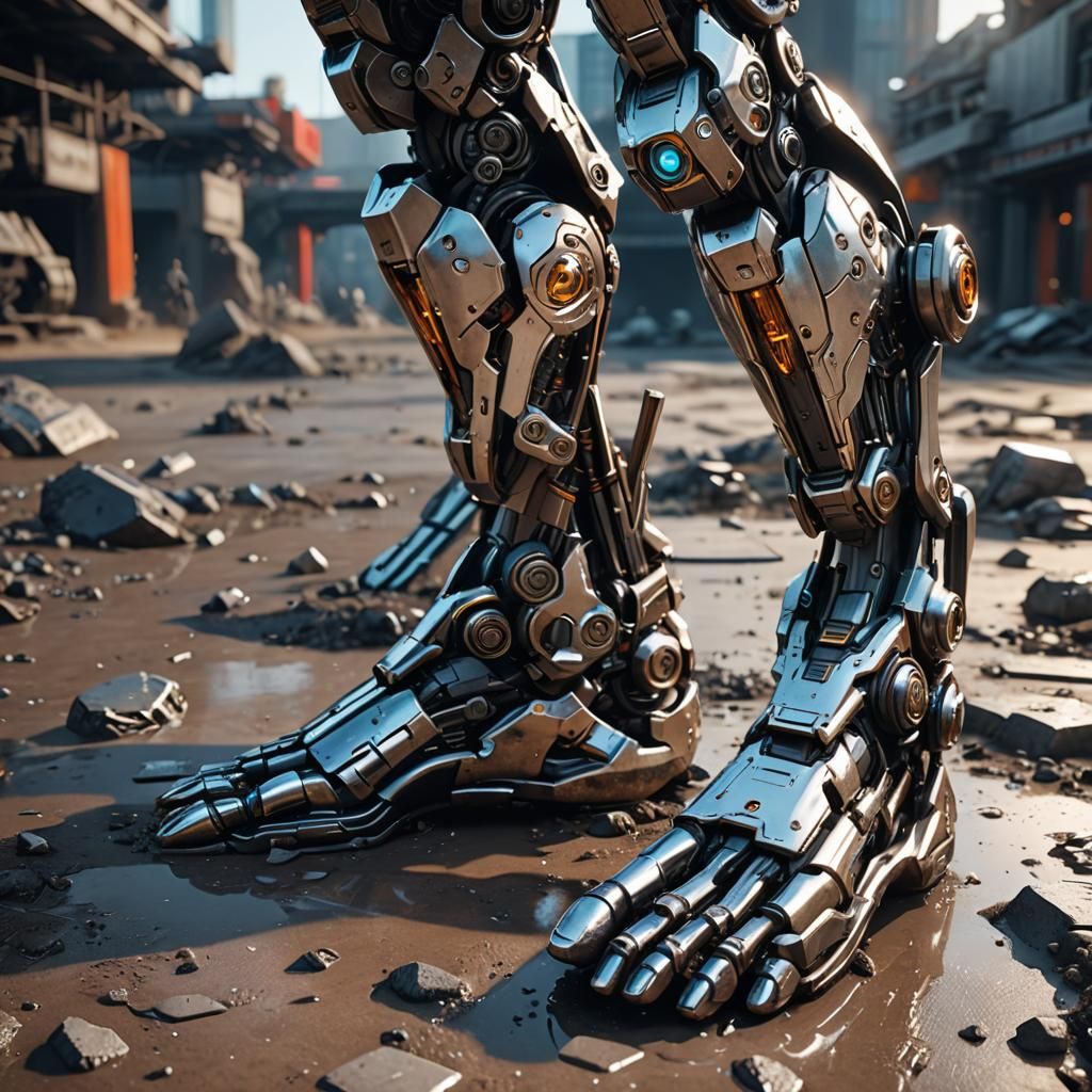 Sci-Fi Feet Contrast in 8K Resolution
