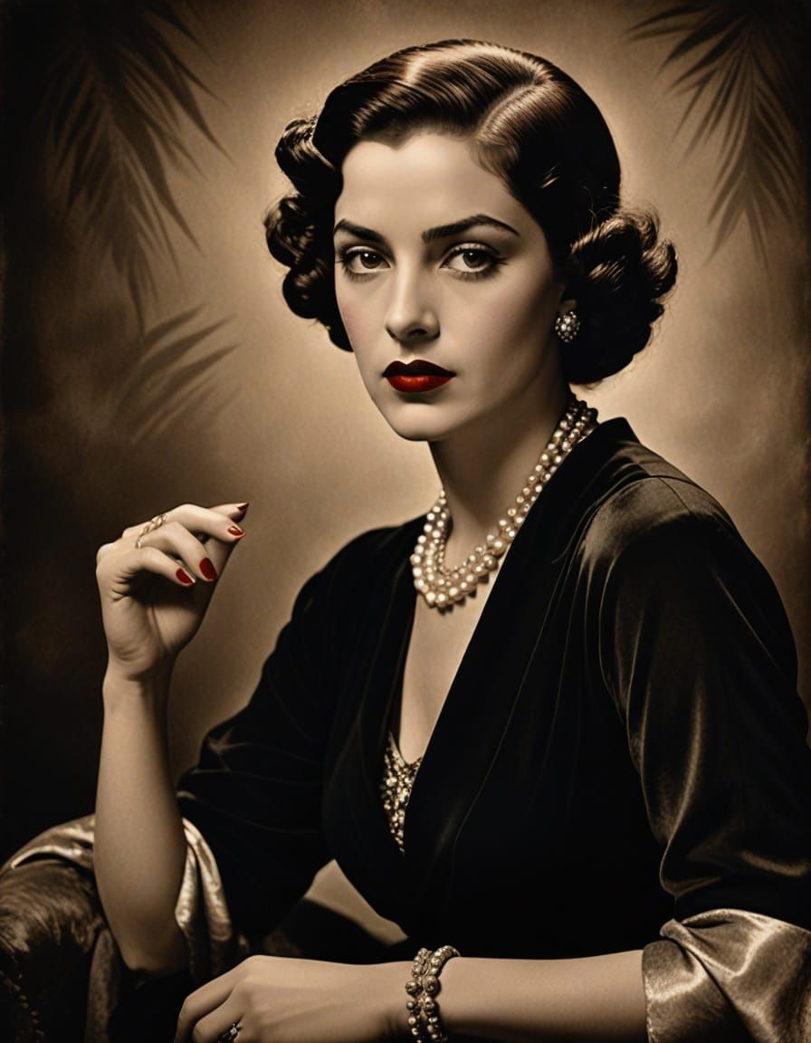 Glamorous 1920s Movie Star in Caravaggio Style