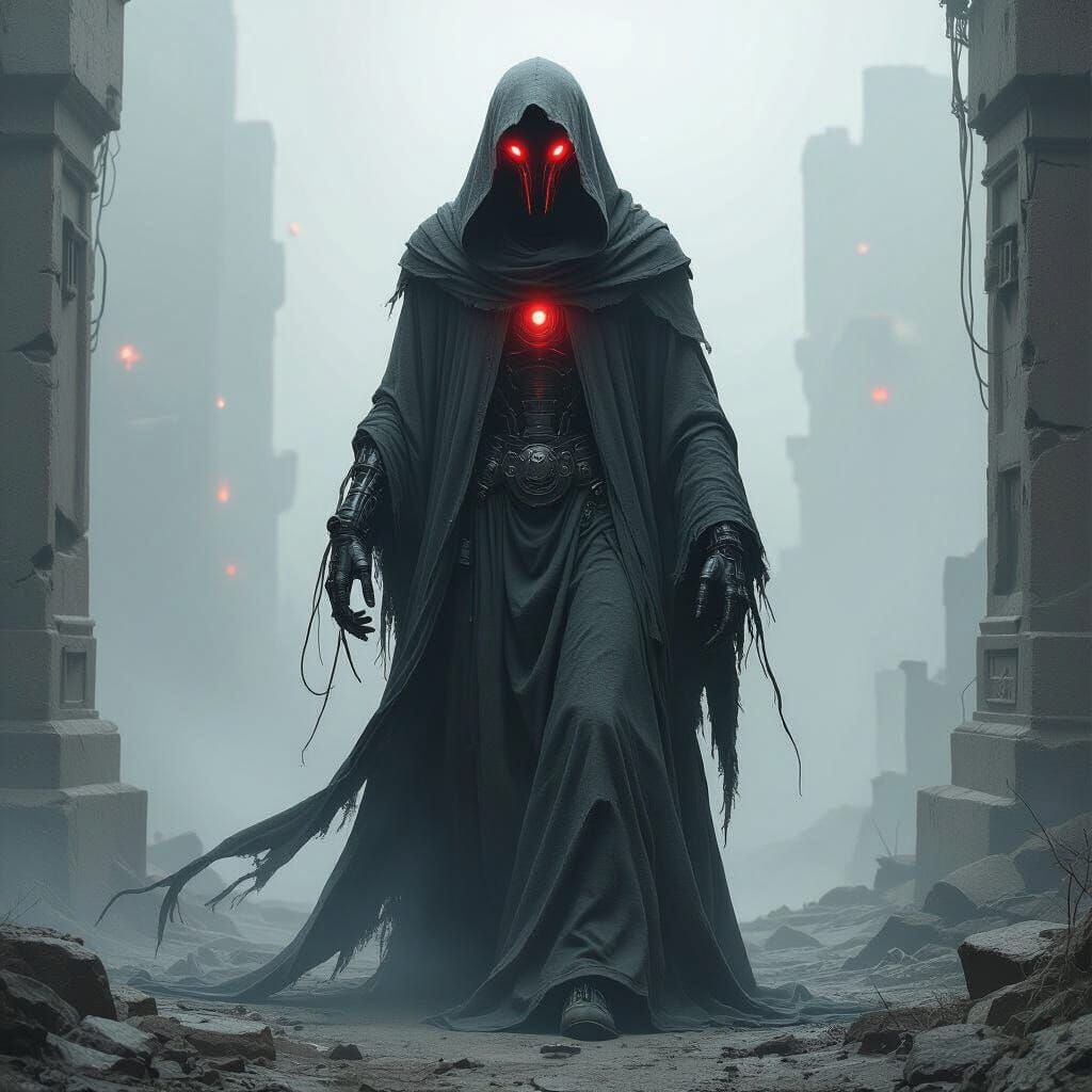 Eldritch Biomechanical Horror with Glowing Tendrils