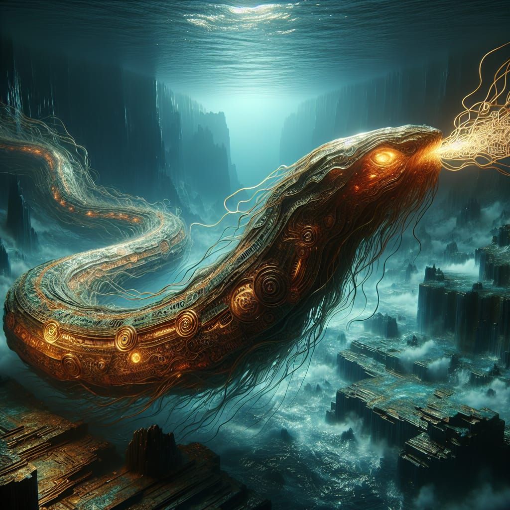 Mythical Sea Predator with Ancient Artifact Plating