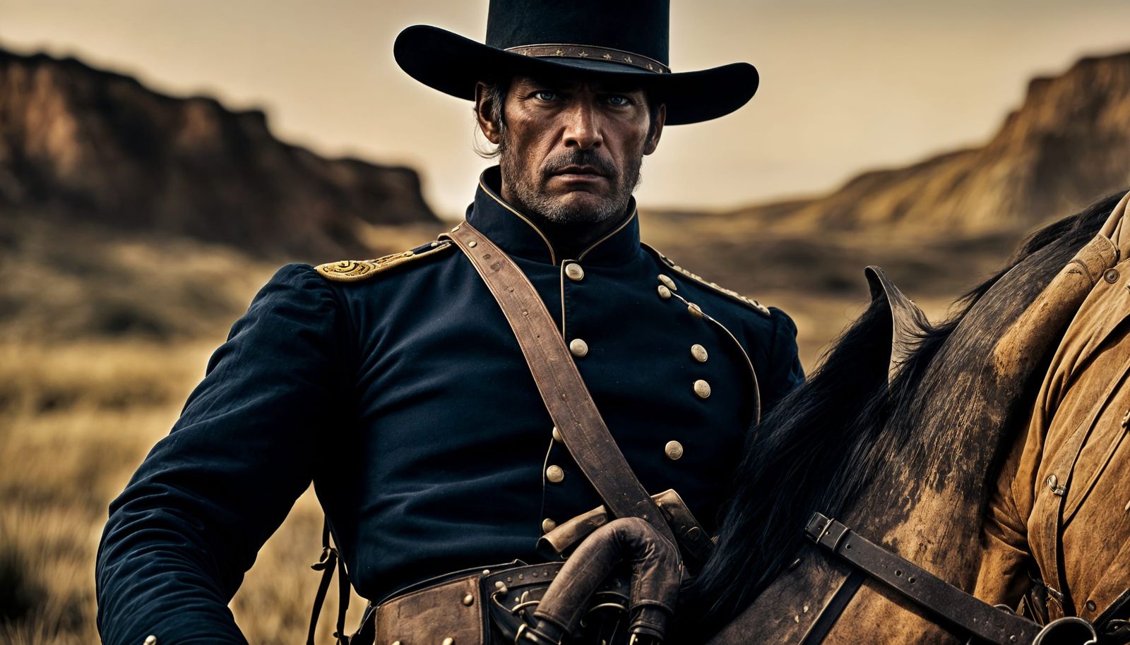 American Cavalry Major in the Badlands, Remington Style