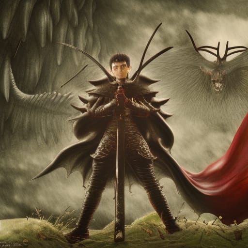 Berserk's Guts, Inspired by Jheronimus Bosch, Detailed Paint...