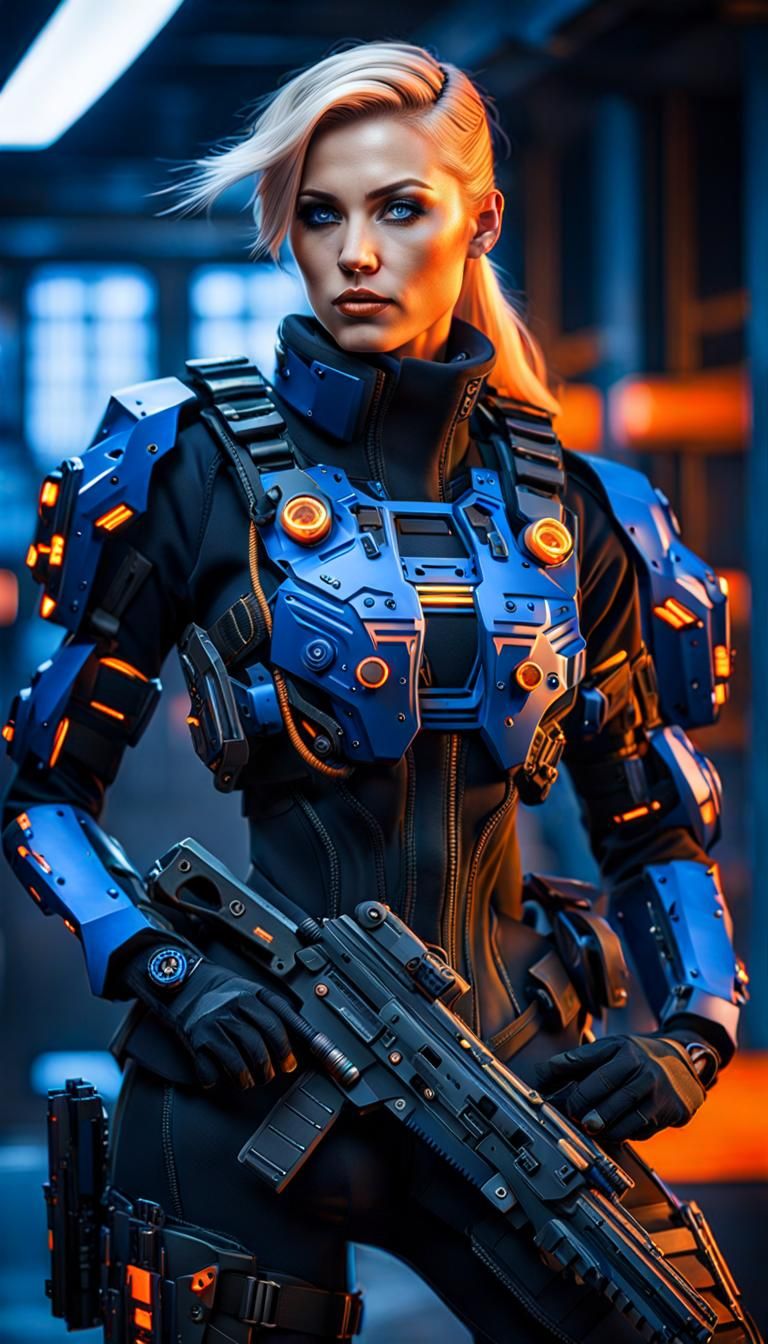 Nordic Cyber Technician in Dieselpunk Style