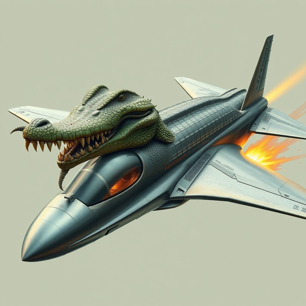 Futuristic Crocodile Jet Plane Hybrid